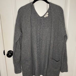 Braided back fuzzy cardigan